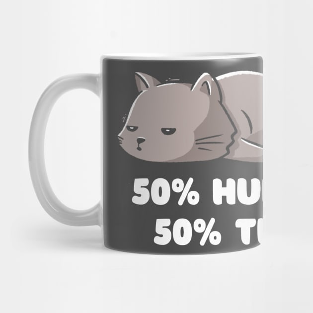 50% Hungry 50% Tired Funny Cute Lazy Cat Gift by eduely